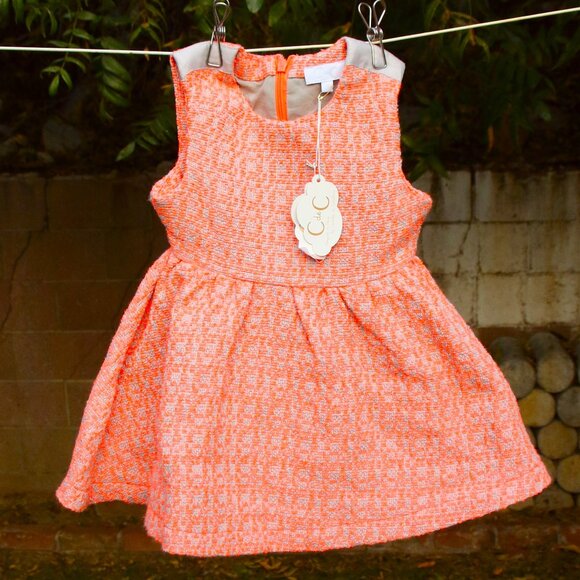 C de C Frada Sleeveless Orange and Grey Dress 3 - Picture 1 of 2